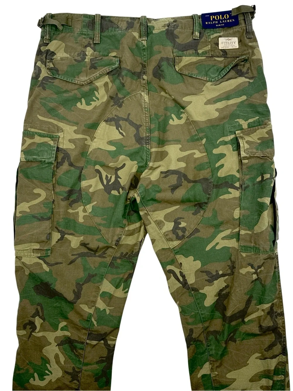 NWT Polo Ralph Lauren Men’s Slim Fit Camo Canvas Cargo Pants Size 36 x 34